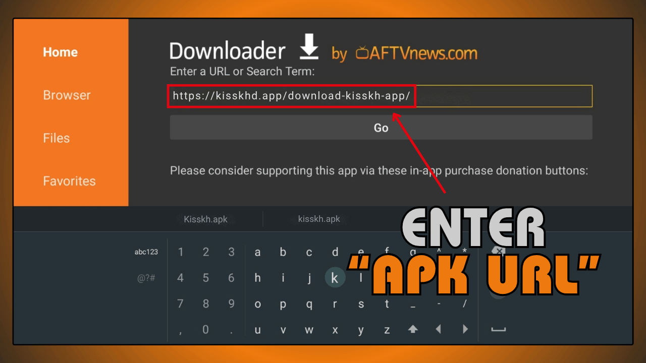 Enter APK URL