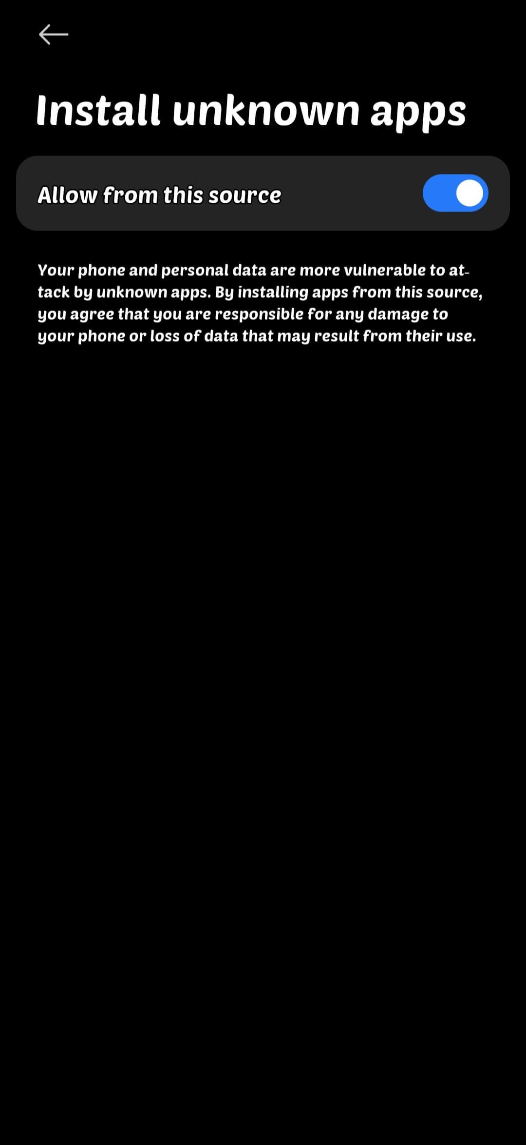 Enable Unknown Sources